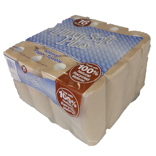 ULTRA SOFT PLUS NATURAL PAPER TOWELS 16 COUNT
