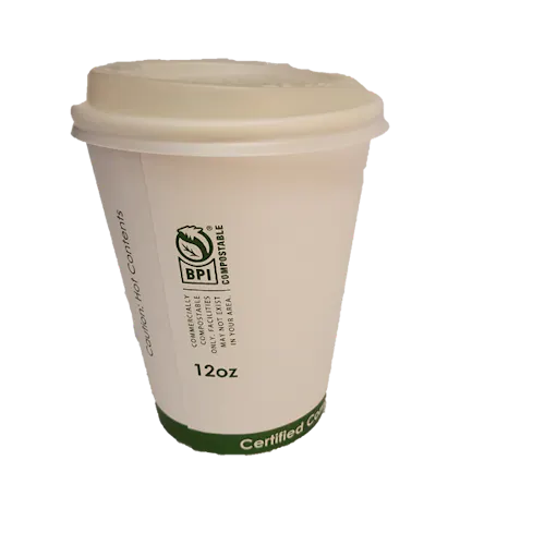 PRIMEWARE HOT CUPS COMPOSTABLE WHITE 12 OZ