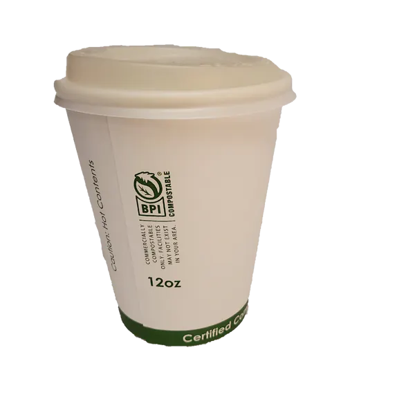 PRIMEWARE HOT CUPS COMPOSTABLE WHITE 12 OZ