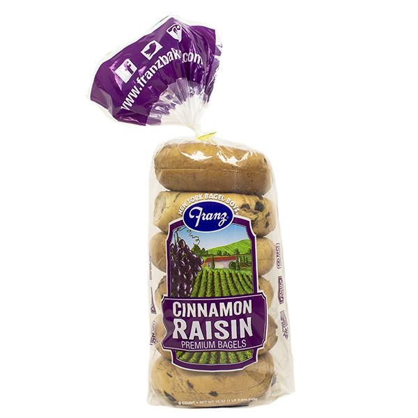 FRANZ NEW YORK CINNAMON AND RAISIN BAGEL