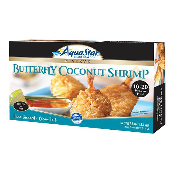 AQUA STAR COCONUT BREADED BUTTERFLY SHRIMP 16-20