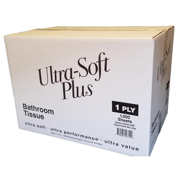 ULTRA SOFT PLUS WHITE 1-PLY 1000 SHEET BATH TISSUE