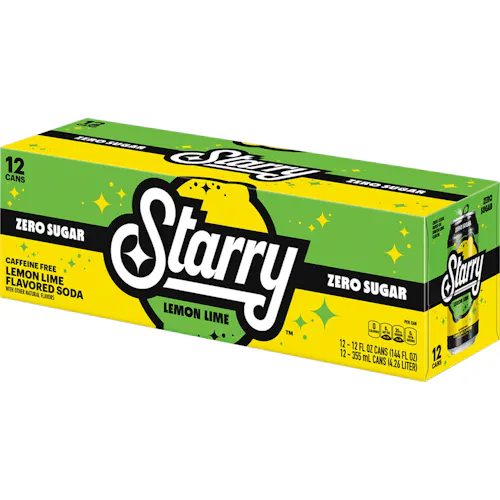 STARRY STARRY ZERO LEMON LIME SODA