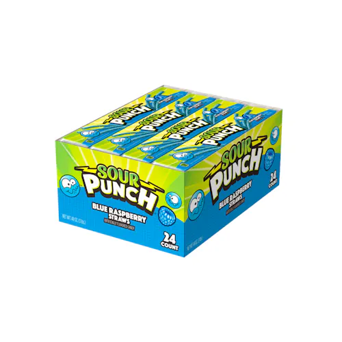 SOUR PUNCH STRAWS BLUE RASPBERRY