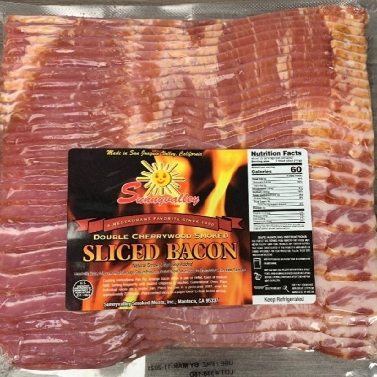 SUNNYVALLEY SMOKED MEATS CHERRYWOOD SMOKED BACON 6/5 LB