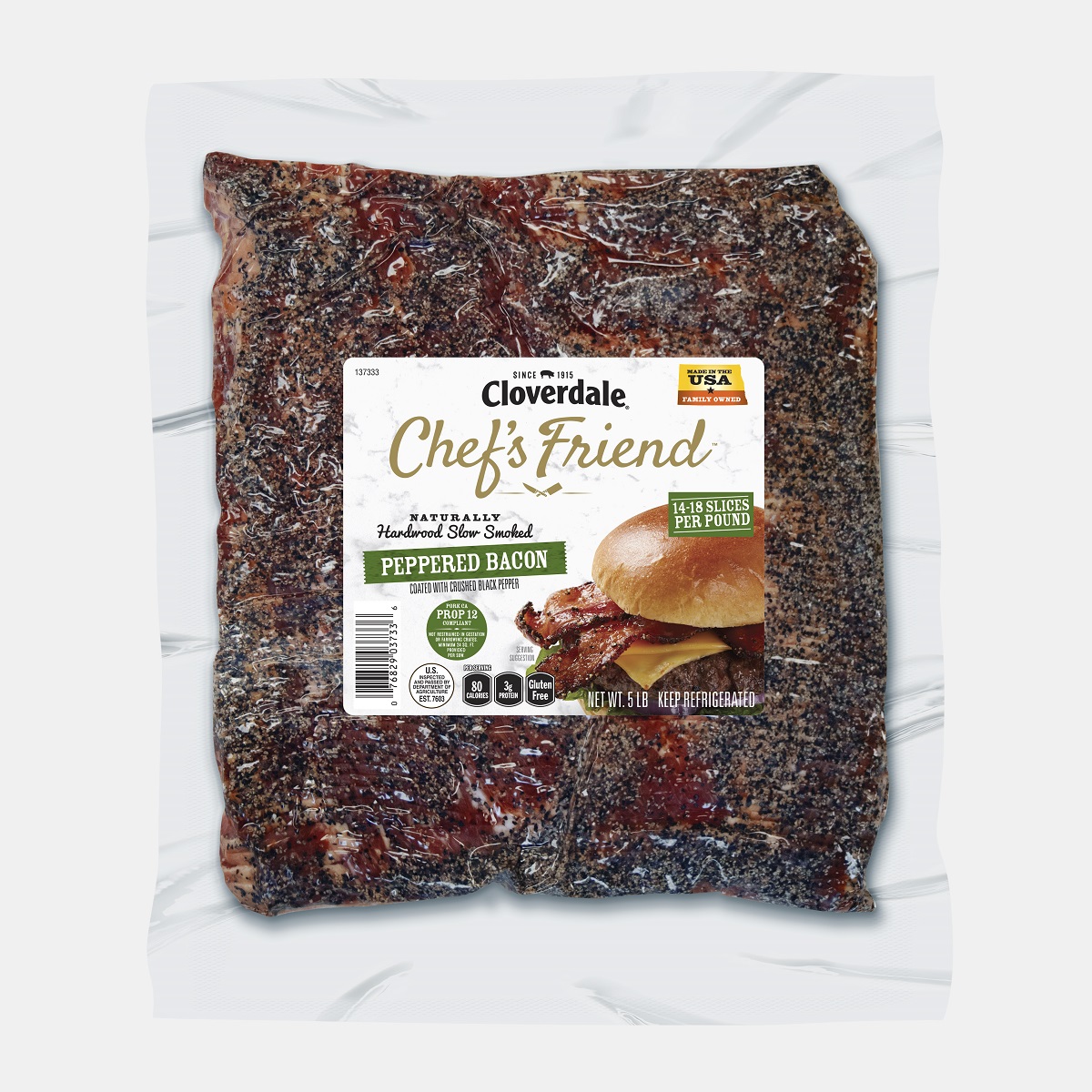 CLOVERDALE MEATS CHEFS FRIEND BACON PORK 14-18 COUNT
