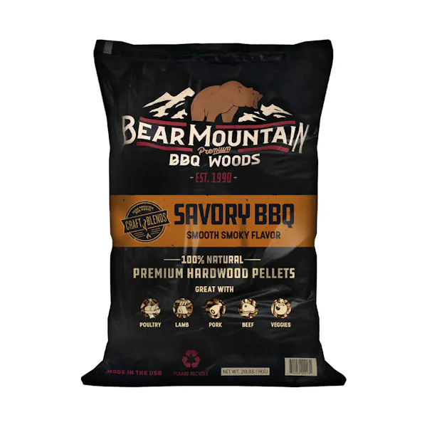 BEAR MOUNTAIN SAVORY BLEND PREMIUM WOOD BBQ PELLETS