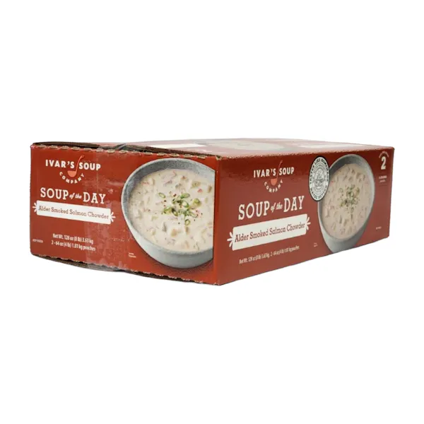 Ivars Food IVARS ALDER SMOKED SALMON CHOWDER FROZEN - US Foods CHEF'STORE