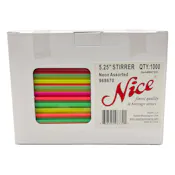 NICE 5.25 ASSORTED NEON POLYPROPYLENE STIRRER