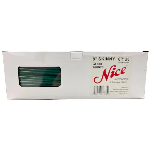 NICE 8 Skinny Straw Green PolyPropylene