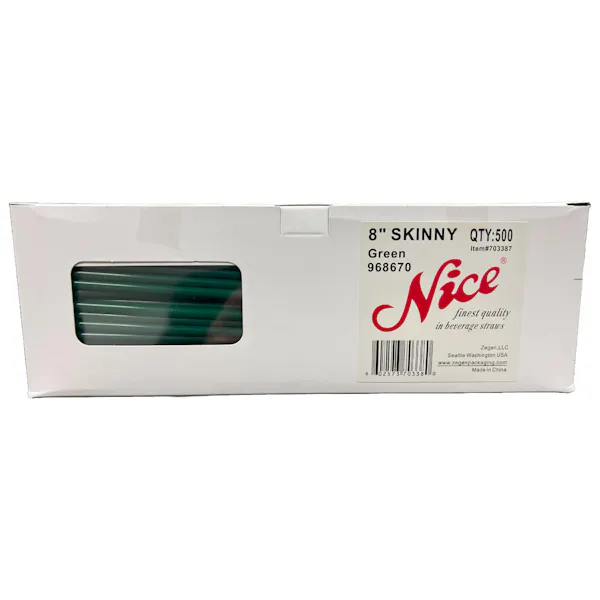 NICE 8 Skinny Straw Green PolyPropylene