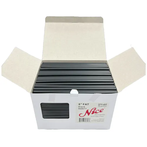 NICE 8 FAT STRAW BLACK POLYPROPYLENE