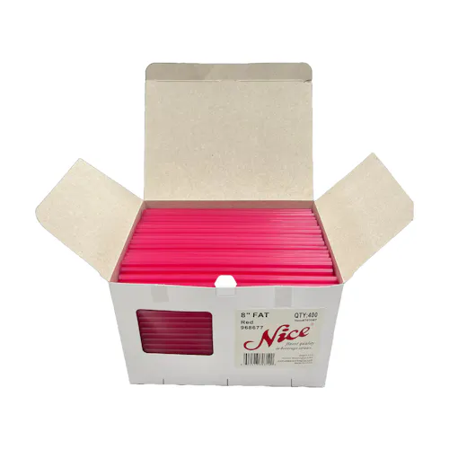 NICE 8 FAT STRAW RED POLYPROPYLENE