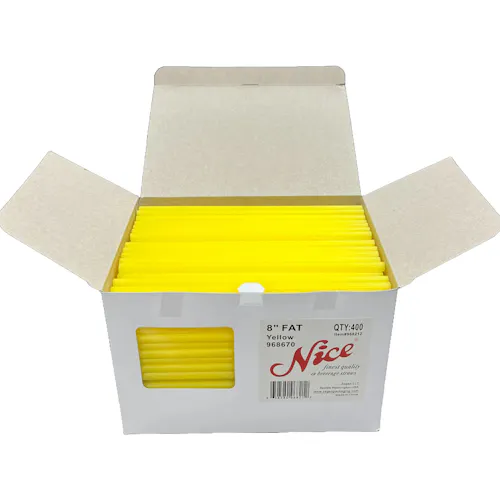 NICE 8 FAT STRAW YELLOW POLYPROPYLENE