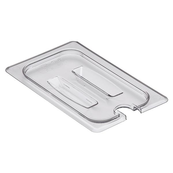 CAMBRO FOOD PAN LID CLEAR FOURTH SIZE NOTCH W/HAND