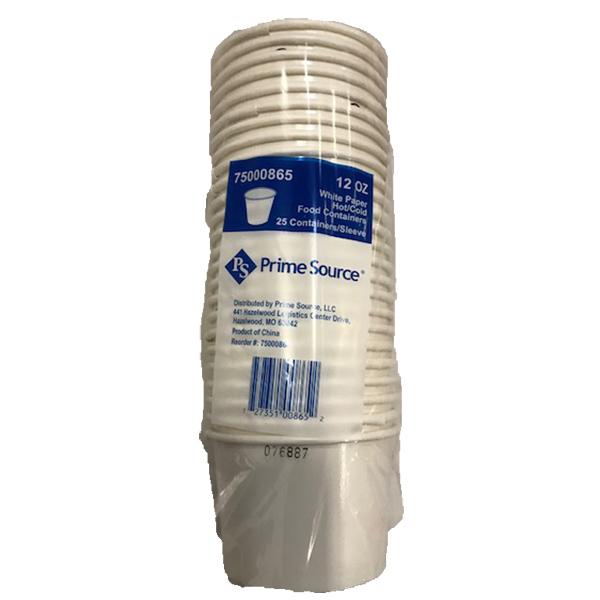 PRIME SOURCE CONTAINER FOOD PAPER ROUND WHITE 12 OZ