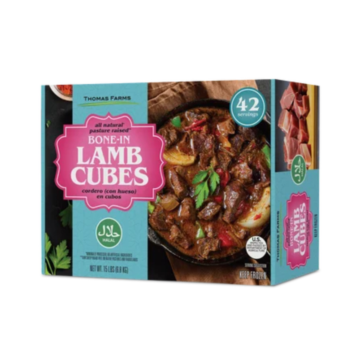 THOMAS FARMS LAMB CUBES BONE-IN HALAL