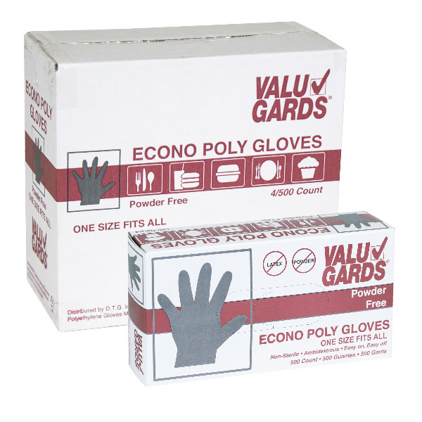 VALU GARDS ECONO POLY GLOVES EXTRA LARGE POWDER FREE