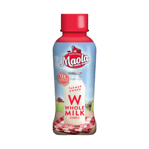 MAOLA WHOLE MILK 12/12OZ BOTTLES UHT