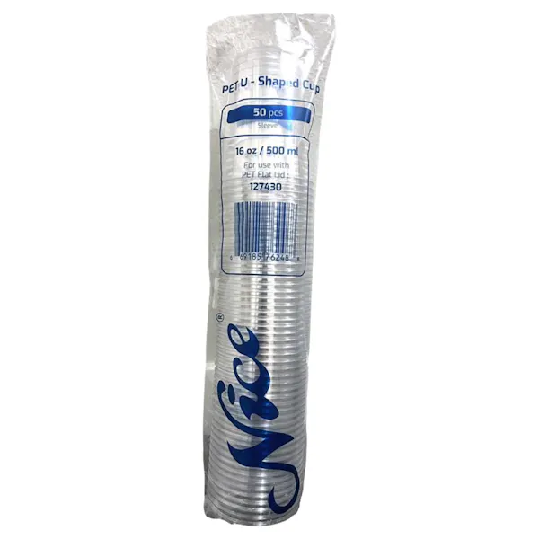 NICE 16 OZ U SHAPED BOBA CUP PET PLASTIC FOR LID USE
