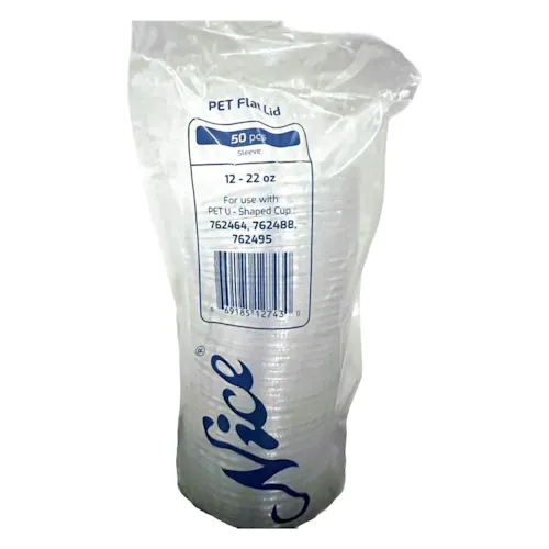 NICE FLAT PET PLASTIC BOBA LID FOR 12-22 OZ U SHAPED CUP