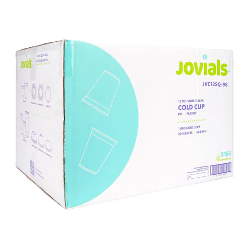 JOVIALS 12OZ PET PLASTIC SQUAT CUP