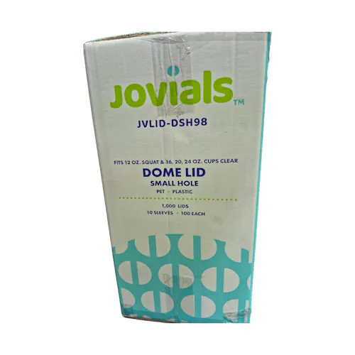 JOVIALS DOME LID SMALL HOLE FITS 12-24 OZ