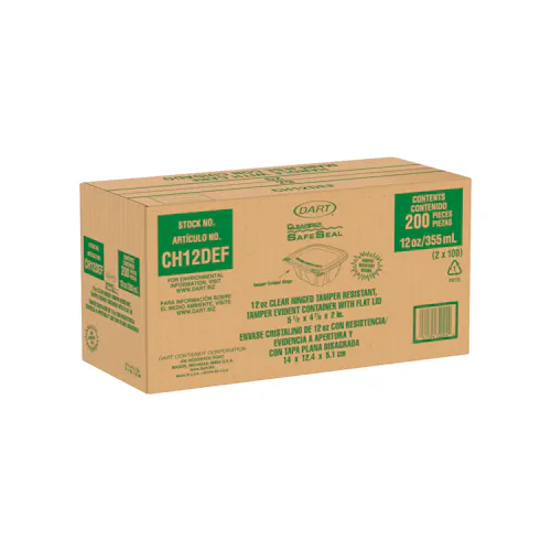 DART 12 OZ PET PLASTIC TAMPER EVIDENT/RESISTENT CONTAINER