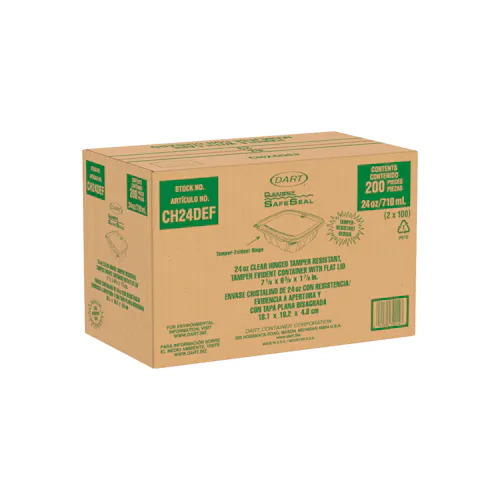 DART 24 OZ PET PLASTIC TAMPER EVIDENT/RESISTENT CONTAINER