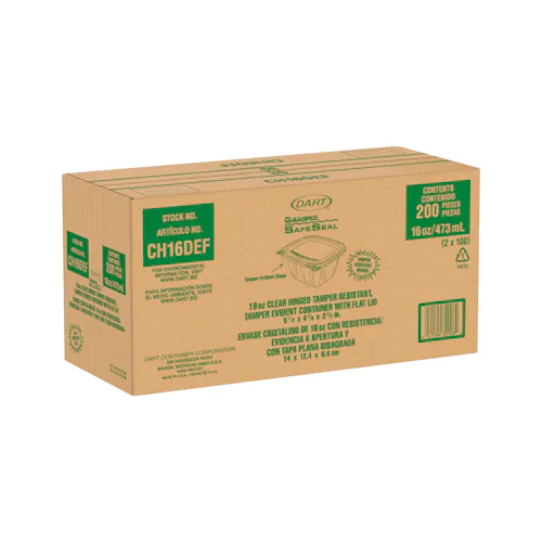 DART 16 OZ PET PLASTIC TAMPER EVIDENT/RESISTENT CONTAINER
