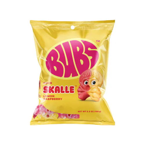 BUBS LEMON RASPBERRY SOUR SKALLE CANDY