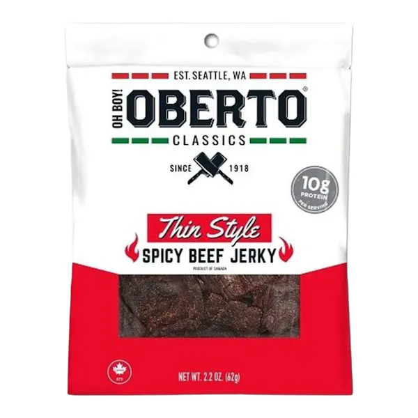 OBERTO SPICY THIN STYLE BEEF JERKY 2.2 OZ