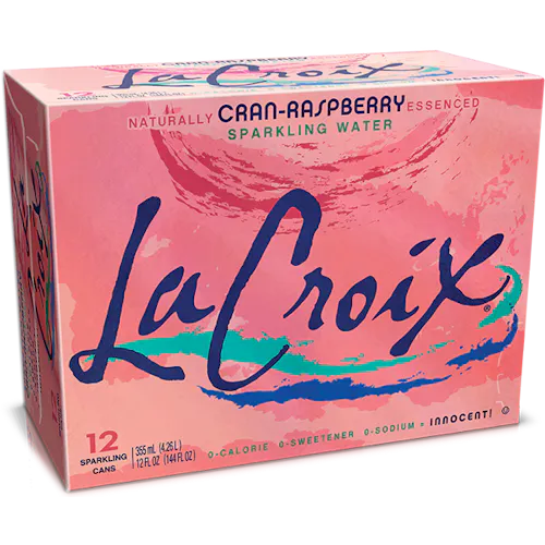 LA CROIX WATER NATURAL SPARKLING WATER CRANBERRY RASPBERRY FLAVOR