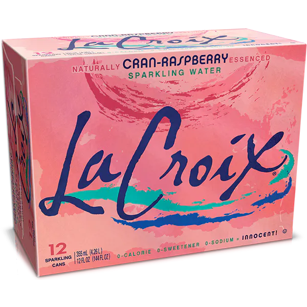 LA CROIX WATER NATURAL SPARKLING WATER CRANBERRY RASPBERRY FLAVOR