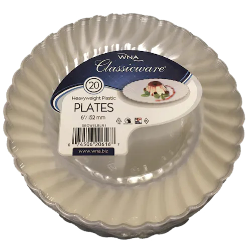 CLASSICWARE PLASTIC PLATES CLEAR 6 INCH