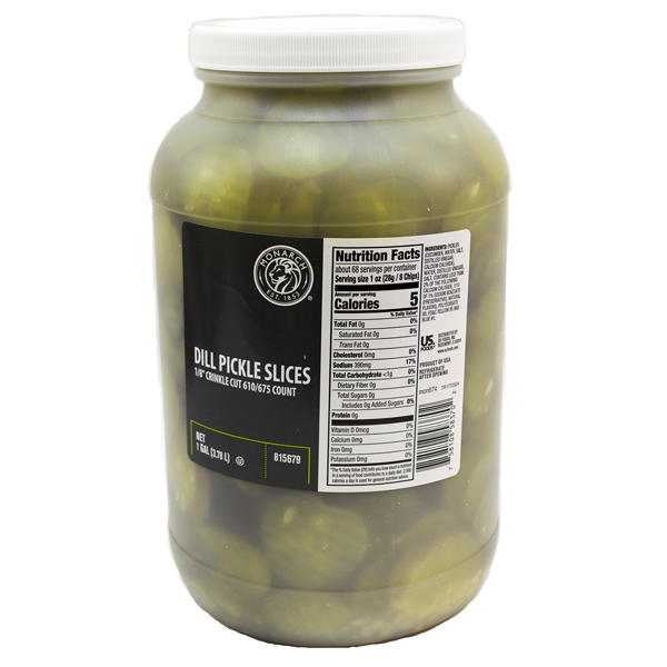 MONARCH CRINKLE CUT DILL PICKLE CHIPS 1/8 INCH