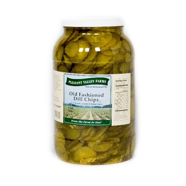 PLEASANT VALLEY DILL PICKLE CHIPS 3/16 INCH CRINKLE CUT