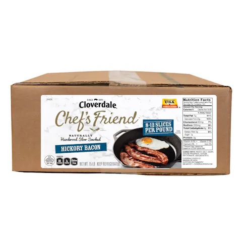 CLOVERDALE CHEF FRIEND THICK SLICED BACON 8/12 COUNT
