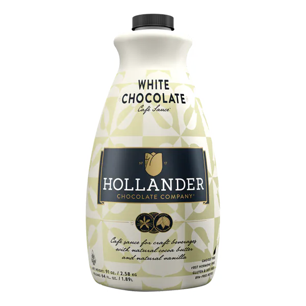 HOLLANDER CHOCOLATE WHITE CHOCOLATE CAFE SAUCE
