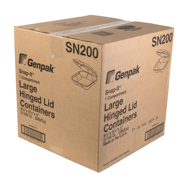 GENPAK LARGE 9X9 INCH FOAM CONTAINER 1 COMPARTMENT