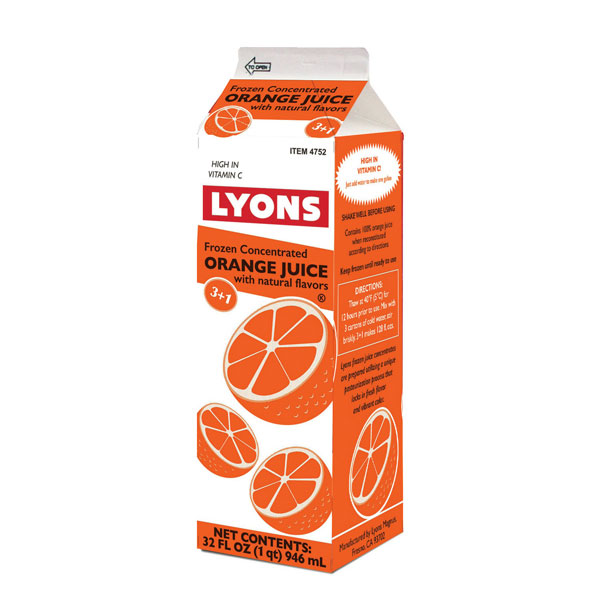 LYONS MAGNUS FROZEN ORANGE JUICE CONCENTRATE 3+1