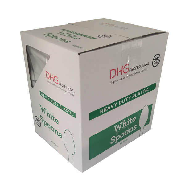 DHG PROFESSIONAL WHITE HEAVY WEIGHT PLASTIC SPOON