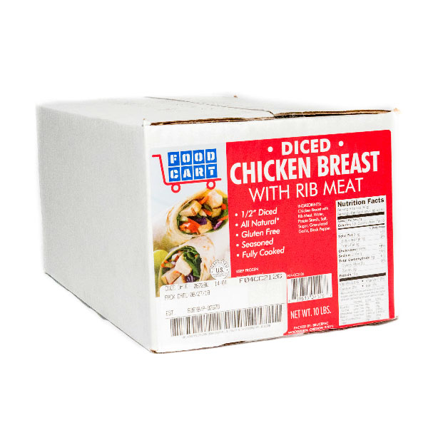 BRUCE PACKING FOOD CART CHICKEN BREAST WITH RIB MEAT DICED