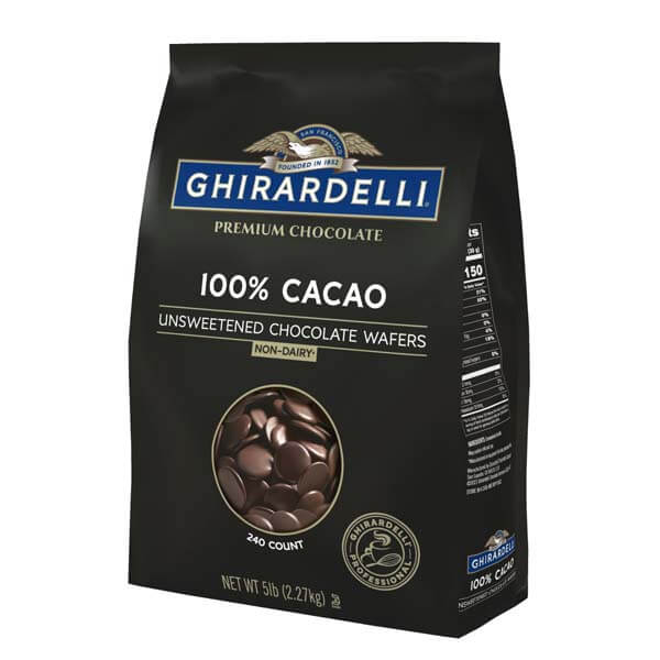 GHIRARDELLI 100% CACAO UNSWEETENED CHOCOLATE CHIPS