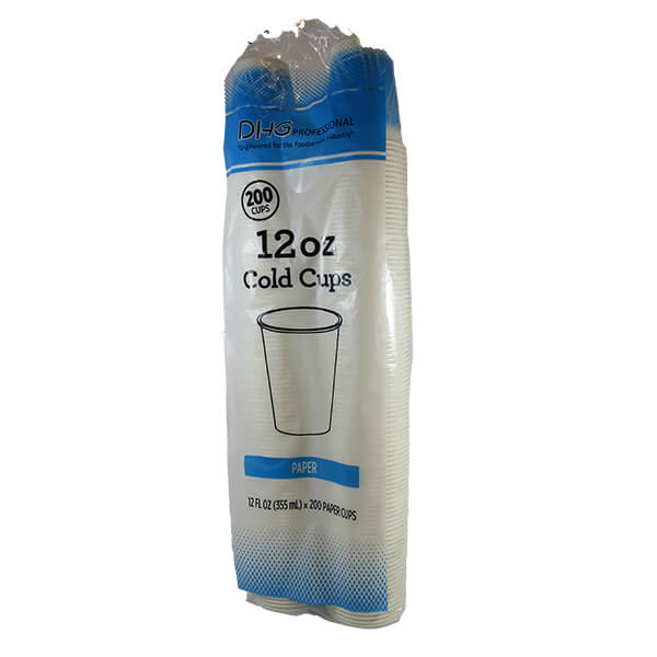 DHG 12 OZ WHITE PAPER COLD CUPS