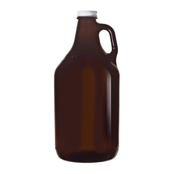LIBBEY GLASS AMBER GROWLER WITH LID 64OZ