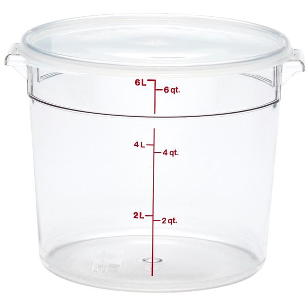 WINCO CAMBRO CONTAINER ROUND CLEAR 6 QUART