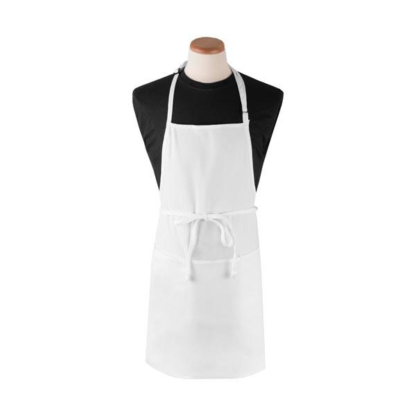 CHEFS LINE BIB APRON WHITE 28X30 3 POCKET