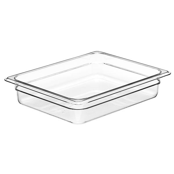 CAMBRO FOOD PAN CLEAR HALF SIZE 2.5 INCHES DEEP