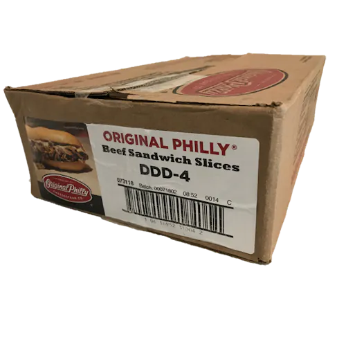 PHILADELPHIA CHEESESTEAK BEEF PHILLY FLAT SEASONED RAW FROZEN 4 OZ SLICED